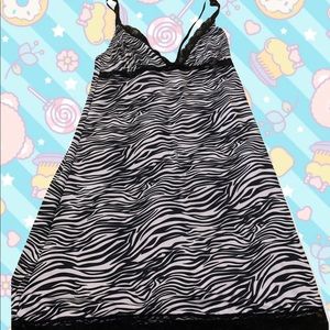 Zebra print slip dress